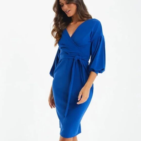 Ruched Scuba Midi Dress main image 0